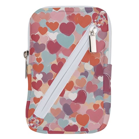 Valentines Day Hearts Romance Love Belt Pouch Bag (Small) from ArtsNow.com