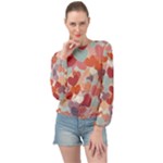 Valentines Day Hearts Romance Love Banded Bottom Chiffon Top