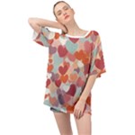 Valentines Day Hearts Romance Love Oversized Chiffon Top