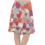 Valentines Day Hearts Romance Love Fishtail Chiffon Skirt