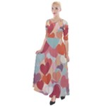 Valentines Day Hearts Romance Love Half Sleeves Maxi Dress