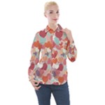 Valentines Day Hearts Romance Love Women s Long Sleeve Pocket Shirt