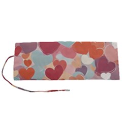 Valentines Day Hearts Romance Love Roll Up Canvas Pencil Holder (S) from ArtsNow.com