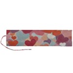 Valentines Day Hearts Romance Love Roll Up Canvas Pencil Holder (L)