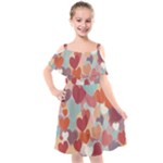 Valentines Day Hearts Romance Love Kids  Cut Out Shoulders Chiffon Dress