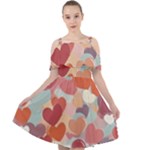 Valentines Day Hearts Romance Love Cut Out Shoulders Dress