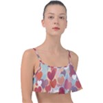 Valentines Day Hearts Romance Love Frill Bikini Top