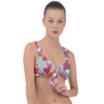 Valentines Day Hearts Romance Love Front Tie Bikini Top