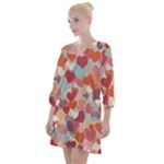 Valentines Day Hearts Romance Love Open Neck Shift Dress