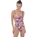 Valentines Day Hearts Romance Love Tie Strap One Piece Swimsuit