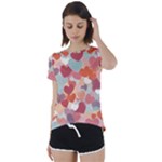 Valentines Day Hearts Romance Love Short Sleeve Open Back T-Shirt