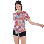 Valentines Day Hearts Romance Love Asymmetrical Short Sleeve Sports T-Shirt