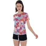 Valentines Day Hearts Romance Love Back Circle Cutout Sports T-Shirt