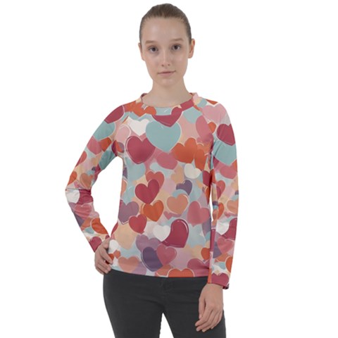 Valentines Day Hearts Romance Love Women s Long Sleeve Raglan T