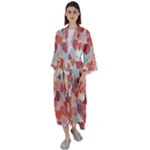 Valentines Day Hearts Romance Love Maxi Satin Kimono