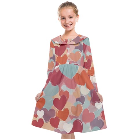 Valentines Day Hearts Romance Love Kids  Midi Sailor Dress from ArtsNow.com