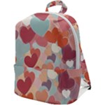 Valentines Day Hearts Romance Love Zip Up Backpack