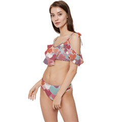 Ruffle Edge Tie Up Bikini Set	 