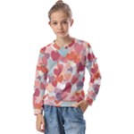 Valentines Day Hearts Romance Love Kids  Long Sleeve T-Shirt with Frill 