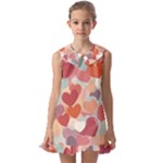 Valentines Day Hearts Romance Love Kids  Pilgrim Collar Ruffle Hem Dress