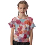 Valentines Day Hearts Romance Love Kids  Cut Out Flutter Sleeves