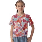 Valentines Day Hearts Romance Love Kids  Cuff Sleeve Scrunch Bottom T-Shirt