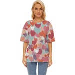 Valentines Day Hearts Romance Love Oversized Basic T-Shirt