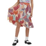 Valentines Day Hearts Romance Love Kids  Ruffle Flared Wrap Midi Skirt