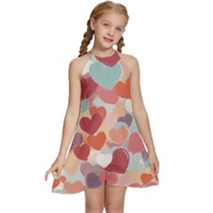 Kids  Halter Collar Waist Tie Chiffon Dress 