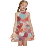 Valentines Day Hearts Romance Love Kids  Halter Collar Waist Tie Chiffon Dress