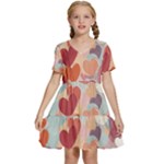 Valentines Day Hearts Romance Love Kids  Short Sleeve Tiered Mini Dress