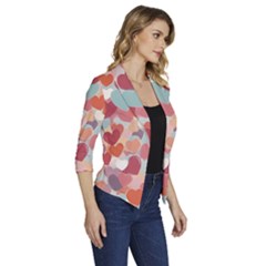 Women s Draped Front 3/4 Sleeve Shawl Collar Jacket 