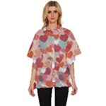 Valentines Day Hearts Romance Love Women s Batwing Button Up Shirt