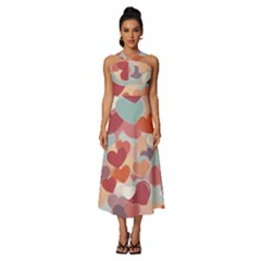 Sleeveless Cross Front Cocktail Midi Chiffon Dress 