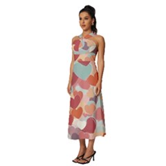 Sleeveless Cross Front Cocktail Midi Chiffon Dress 