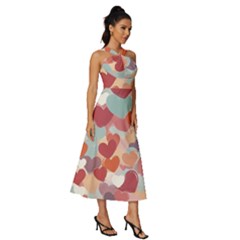 Sleeveless Cross Front Cocktail Midi Chiffon Dress 