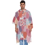 Valentines Day Hearts Romance Love Men s Hooded Rain Ponchos