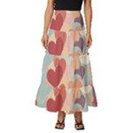 Valentines Day Hearts Romance Love Tiered Ruffle Maxi Skirt