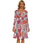 Valentines Day Hearts Romance Love Long Sleeve Dress With Pocket