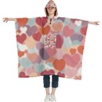 Valentines Day Hearts Romance Love Women s Hooded Rain Ponchos