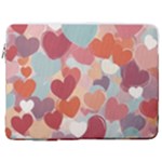 Valentines Day Hearts Romance Love 17  Vertical Laptop Sleeve Case With Pocket