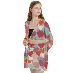 Open Front 3/4 Sleeve Batwing Chiffon Cardigan Kimono 