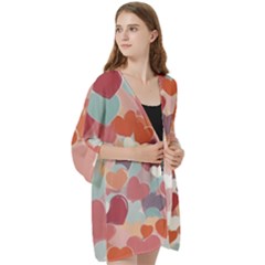 Open Front 3/4 Sleeve Batwing Chiffon Cardigan Kimono 