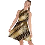 Gold Rush Sleeveless Halter Neck A-Line Dress