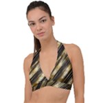 Gold Rush Halter Plunge Bikini Top