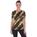 Gold Rush Shoulder Cut Out Short Sleeve Top