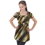 Gold Rush Puff Sleeve Tunic Top