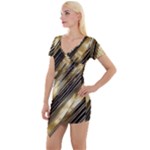 Gold Rush Short Sleeve Asymmetric Mini Dress