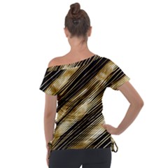 Off Shoulder Tie-Up T-Shirt 