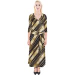 Gold Rush Quarter Sleeve Wrap Maxi Dress